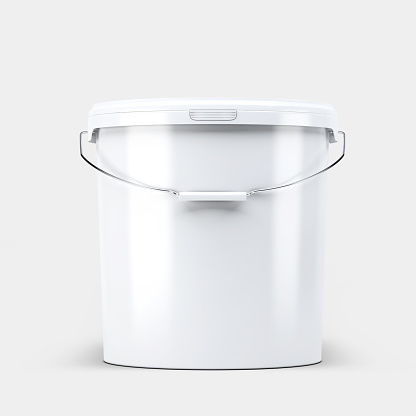Plastic Paint Bucket Mockup Isolated on Background 3D Rendering