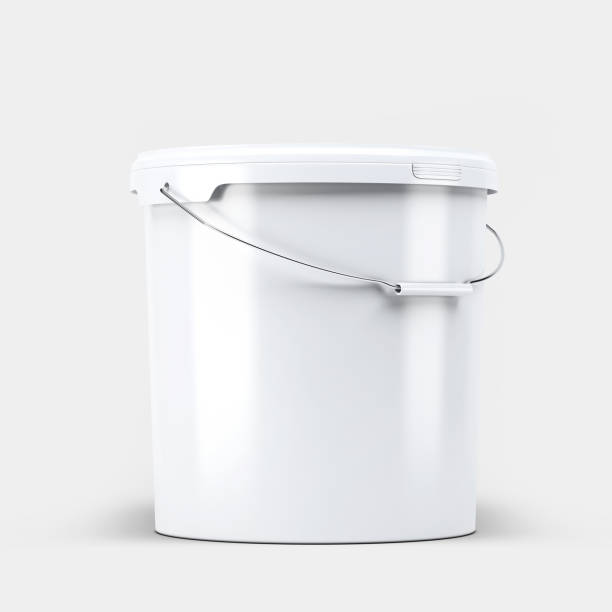 Plastic Paint Bucket Mockup Isolated on Background 3D Rendering