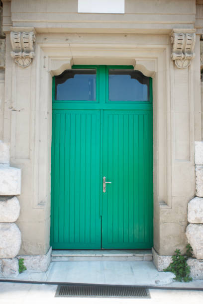 Green wooden door