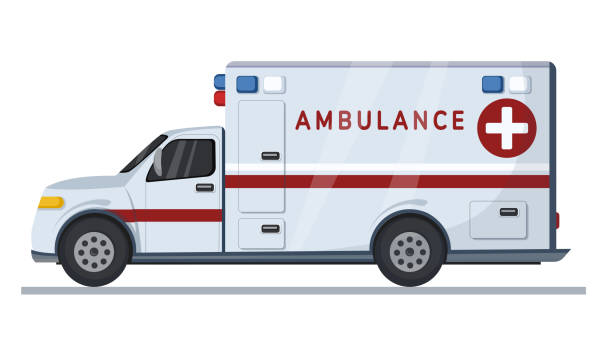 Ambulance vector illustration on white background Ambulance vector illustration on white background. paramedic stock illustrations