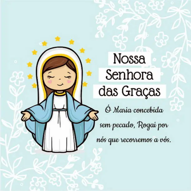 Vector illustration of Vector hand drawn Our Lady of Grace illustration