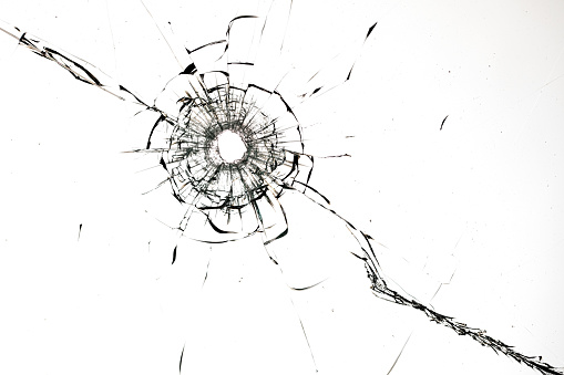Broken glass on white background , texture decoration backdrop object design