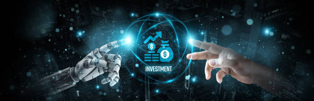 istock Investment accelerates, Hands of robot and human touch on economic network, Brain data integration in financial systems, technology, and innovation for sustainable growth. 1892819307