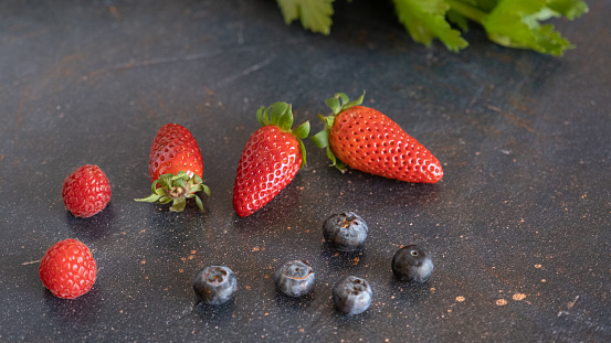 Strawberries, raspberries and blueberries. Organic food