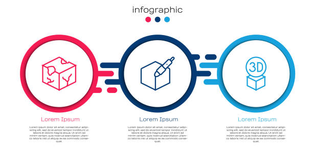 Set line Isometric cube, 3d pen tool and . Business infographic template. Vector Set line Isometric cube, 3d pen tool and . Business infographic template. Vector. technical routine stock illustrations