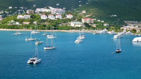 The beautiful port of Charlotte Amalie on the Island of St Thomas USVI