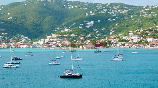 The beautiful port of Charlotte Amalie on the Island of St Thomas USVI