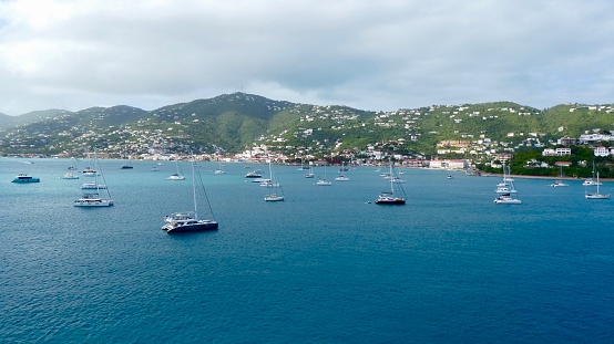 The beautiful port of Charlotte Amalie on the Island of St Thomas USVI