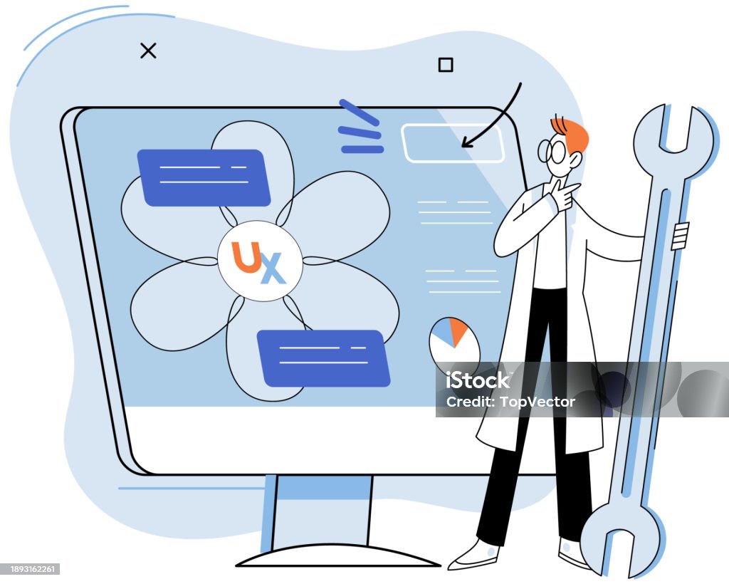 Application Testing Metaphor Vector Software Testing Debug Tool That ...