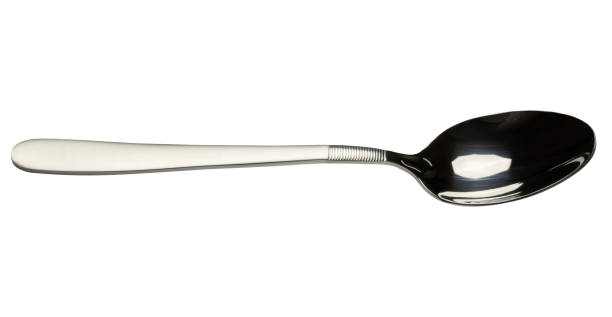 istock New steel dinner spoon on isolated background 1893182881