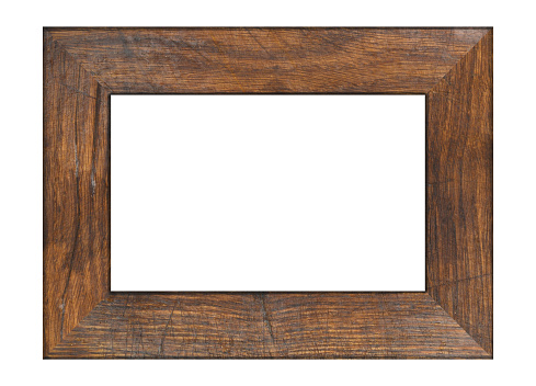 Old brown wooden frame for paintings and photos