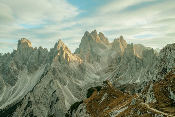 istock Raised view of rugged mountains at sunset 1893203448