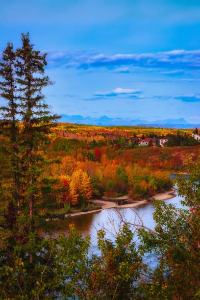 Fall Foliage Framing The Cochrane River Valley