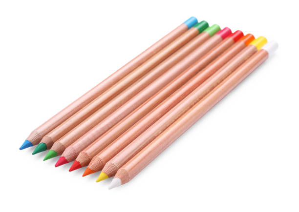 istock Colorful pastel pencils isolated on white. Drawing supplies 1893243788