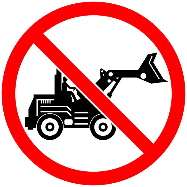 Vector illustration of No Tractor Allowed Sign. No Tractor Sign Or No Parking Sign