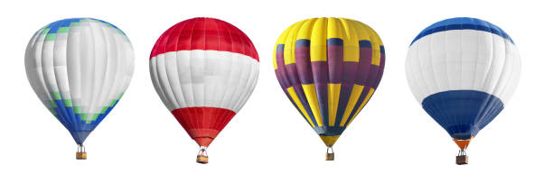 istock Bright hot-air balloons on white background, set 1893248081
