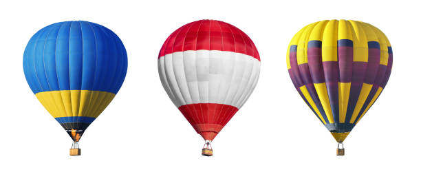istock Bright hot-air balloons on white background, set 1893248363