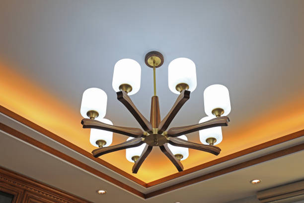 Beautiful chandeliers on the ceiling