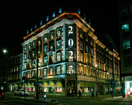 Fortnum & Mason lights up its world-famous decorations and window displays to celebrate Christmas and the New Year.