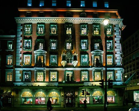 Fortnum & Mason lights up its world-famous decorations and window displays to celebrate Christmas and the New Year.