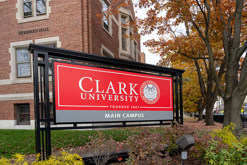 Clark University in Worcester, MA, USA, on November 8, 2023. Clark University is a private research university in Worcester.