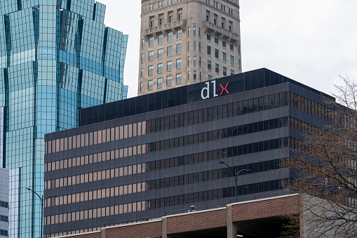 Deluxe Corporate office in Minneapolis, Minnesota, USA, May 5, 2023. Deluxe Corporation is an American payments and business technology company.