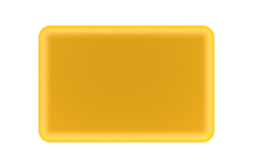 Yellow plastic empty display shape 3d render illustration