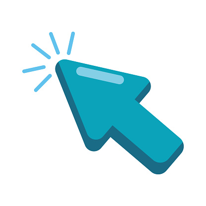blue arrow cursor mouse icon