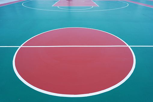 Outdoor basketball court, school rubber basketball court