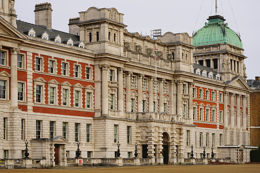 Horse Guards Road, London SW1A 2PA, United Kingdom - December 26th 2023: Royal Naval Division War Memorial.