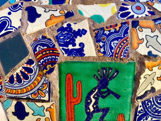 istock Southwestern Tile Mosaic with Kokopelli and Saguaro 1893689368