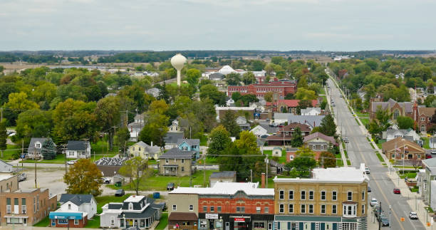 istock Oak Harbor, Ohio on Cloudy Day - Aerial 1893701316