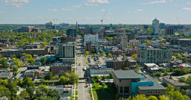istock Drone View of Downtown Ann Arbor, Michigan on Mostly Clear Day 1893714801