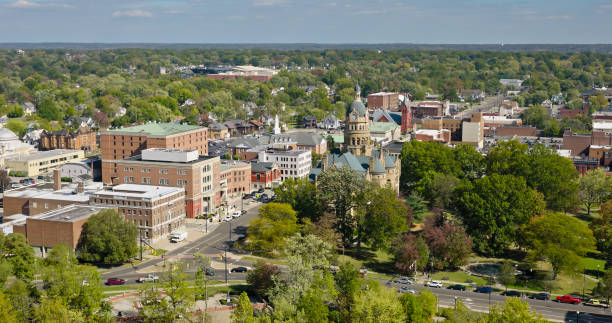 istock Downtown Warren, Ohio on a Mostly Clear Day - Aerial 1893761014