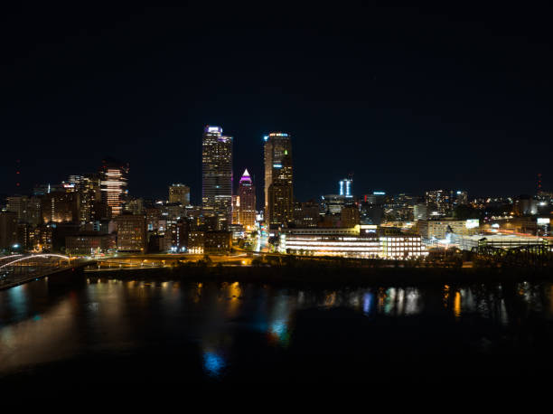 istock Downtown Pittsburgh, Pennsylvania Skyline on a Fall Night - Aerial 1893810488
