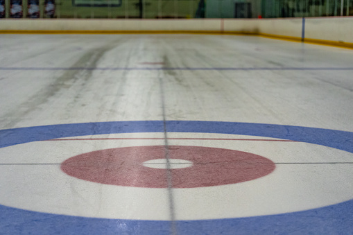Curling rocks on ice