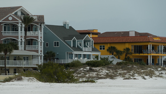 Colorful beach houses near  Indian Rocks Beach, St. Pete, Florida