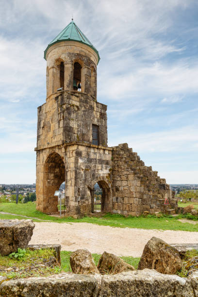 bell tower of the bagrati cathedral in kutaisi, georgia - kutaisi стоковые фото и изображения