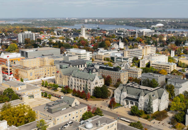 istock Aerial video of Queen's University，Canada 1893861608