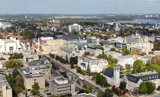 Aerial video of Queen's University，Canada