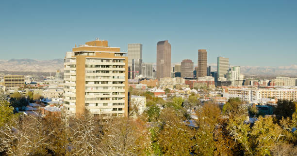 istock Downtown Denver, Colorado under Clear Sky - Aerial 1893873083