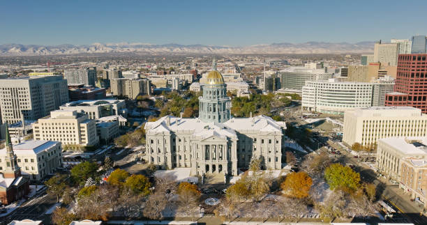 istock Frontal Drone Shot of Colorado State Capitol 1893873605