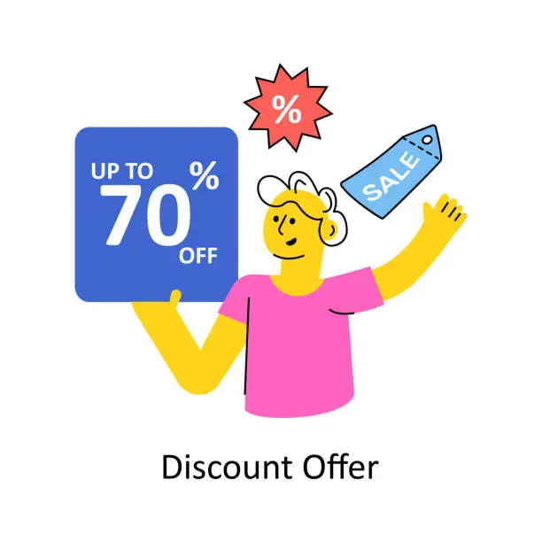 Vector illustration of Discount Offer vector Filled outline Design illustration. Symbol on White background EPS 10 File
