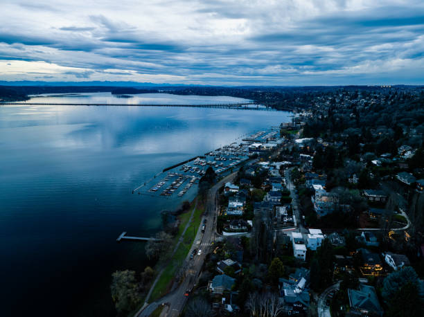 istock Waterfront Neighborhood At Dusk in Seattle Washington 1893882429
