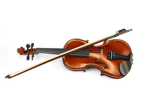 Violin isolated on white background