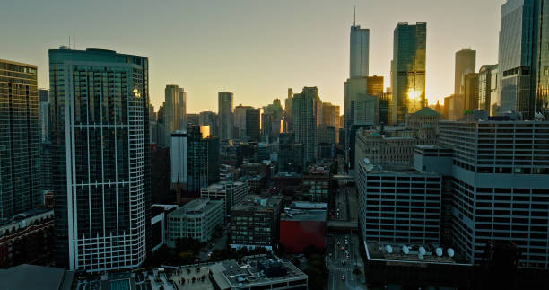 istock Aerial View of River North in Chicago Loop 1893884781