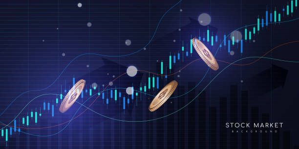 istock Illustration of investment or business chart on blue background 1893944923