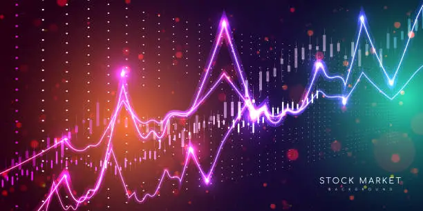 Vector illustration of Stock Market Candlestick Financial Analysis