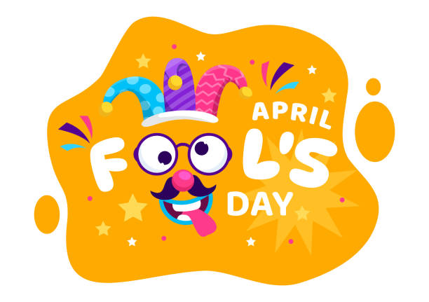istock Happy April Fools Day Celebration Illustration Wearing a Jester Hat and a Box Containing Surprises to Surprise People in Flat Cartoon Holiday 1893994236