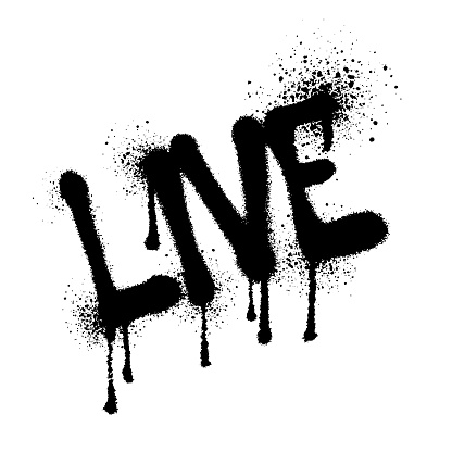 Live Graffiti Lettering Live Spray Paint Graffiti Typography Stock Illustration - Download ...
